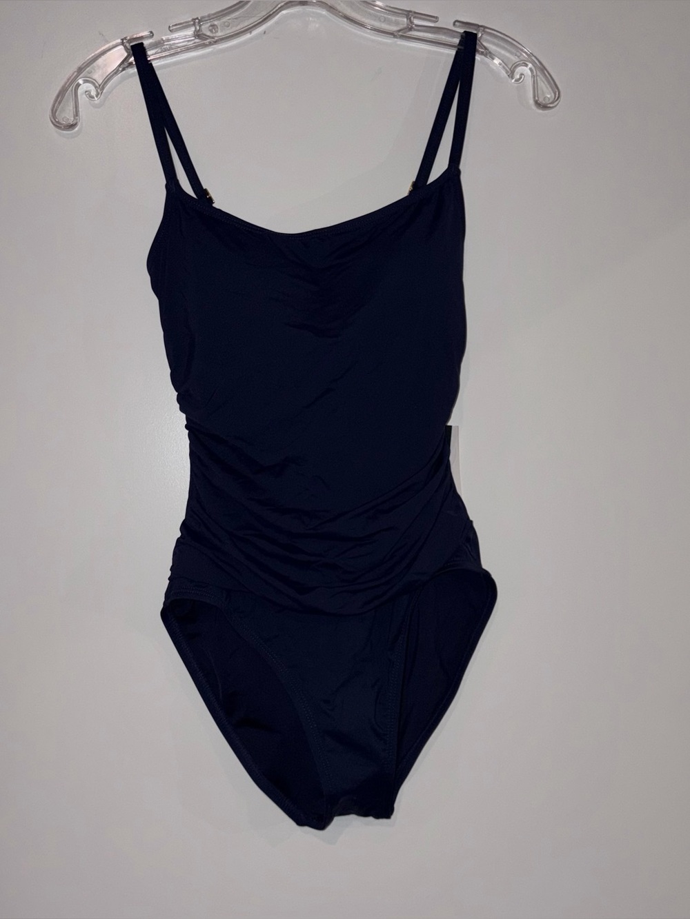 La Blanca Island Goddess One-Piece Tummy Control Swimsuit Navy Blue Size 4 NWT